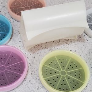 Vintage 60s Tupperware pastel drink coasters